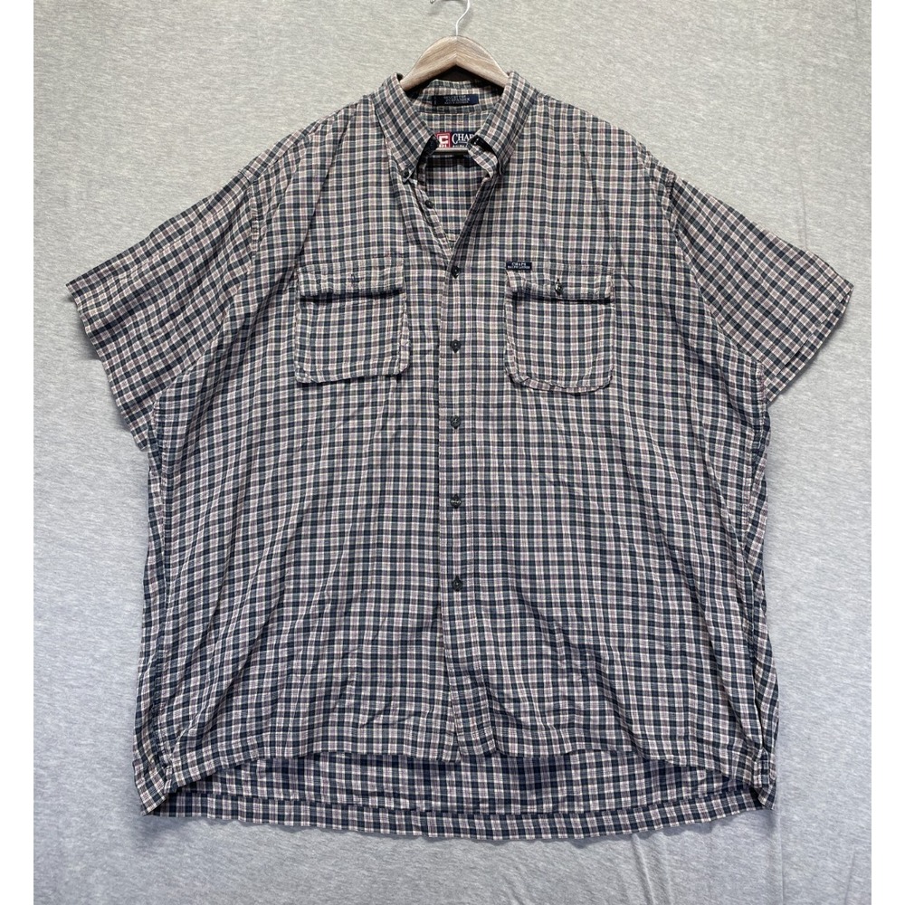 Vintage‎ Chaps Ralph Lauren Shirt Mens XL Multicolor Plaid Stretch Button Down